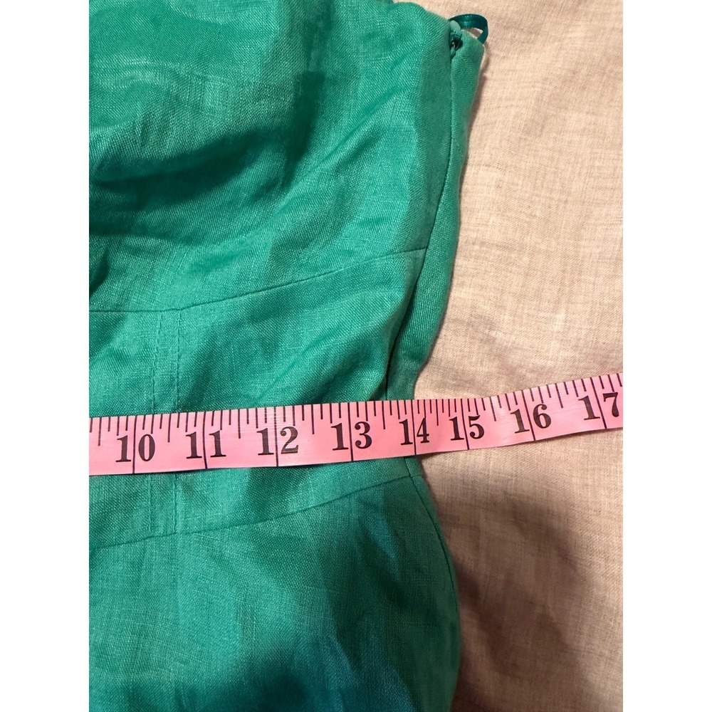 SALONI Rachel Cutout Bow Linen Midi Dress Washed Green US 6 UK 10 - Picture 10 of 10